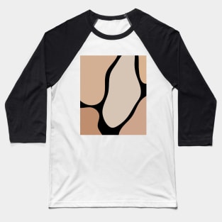 Minimal Modern  Abstract Shapes Black and Pink Pattern Baseball T-Shirt